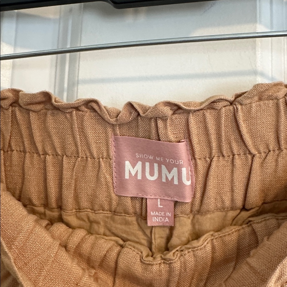 NWOT Show Me Your Mumu Disilvio Shorts in Tan Linen size L - Picture 9 of 14